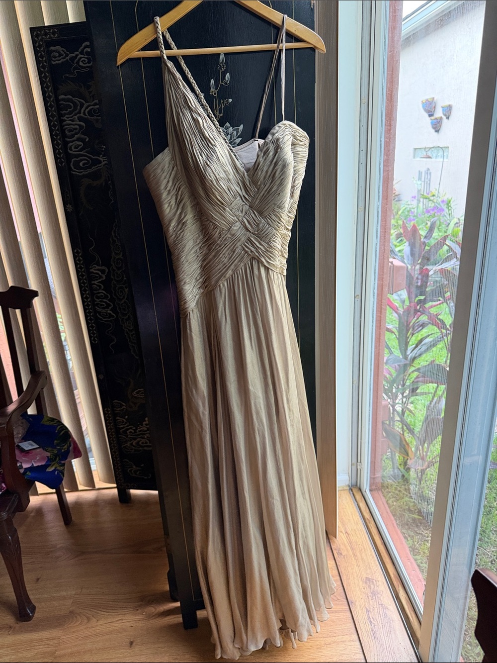 Elegant Cream one shoulder  Evening Dress